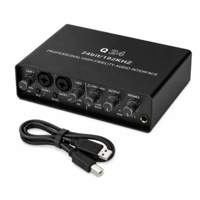 Q24 External USB Sound Card Audio Interface 24Bit192KHz Model Q24
