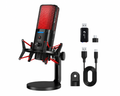 Wireless/Wired Dual Mode RGB Gaming Microphone. Model Yanmai X3W